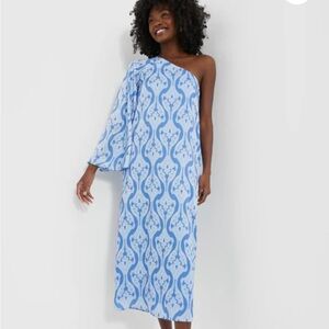 Asymmetrical Blue Patterned Dress